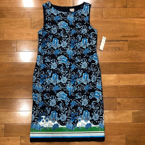 NEW Chico’s Sleeveless Shift Ponte Classic Navy Boatneck Dress Size 1 (US 8) - Picture 5 of 12